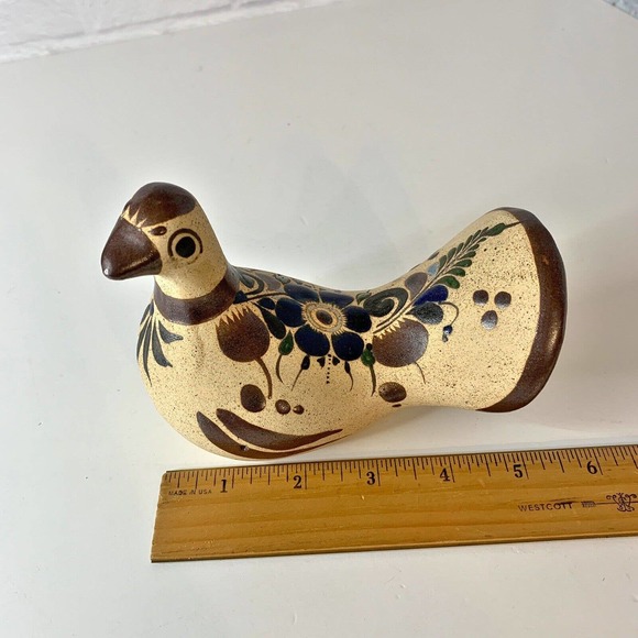 VTG Netzi Bird Dove Pottery Figurine Mexico Floral Corcho Hand Made - Picture 10 of 11